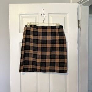 Plaid Black and Tan Women's Skirt